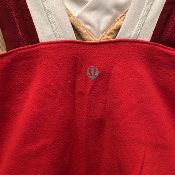 🦄🍋lululemon🍋🦄 *Rare* Vintage Tank Top | Red Burgundy & White | Size XS-S/2-6 - Picture 4 of 7